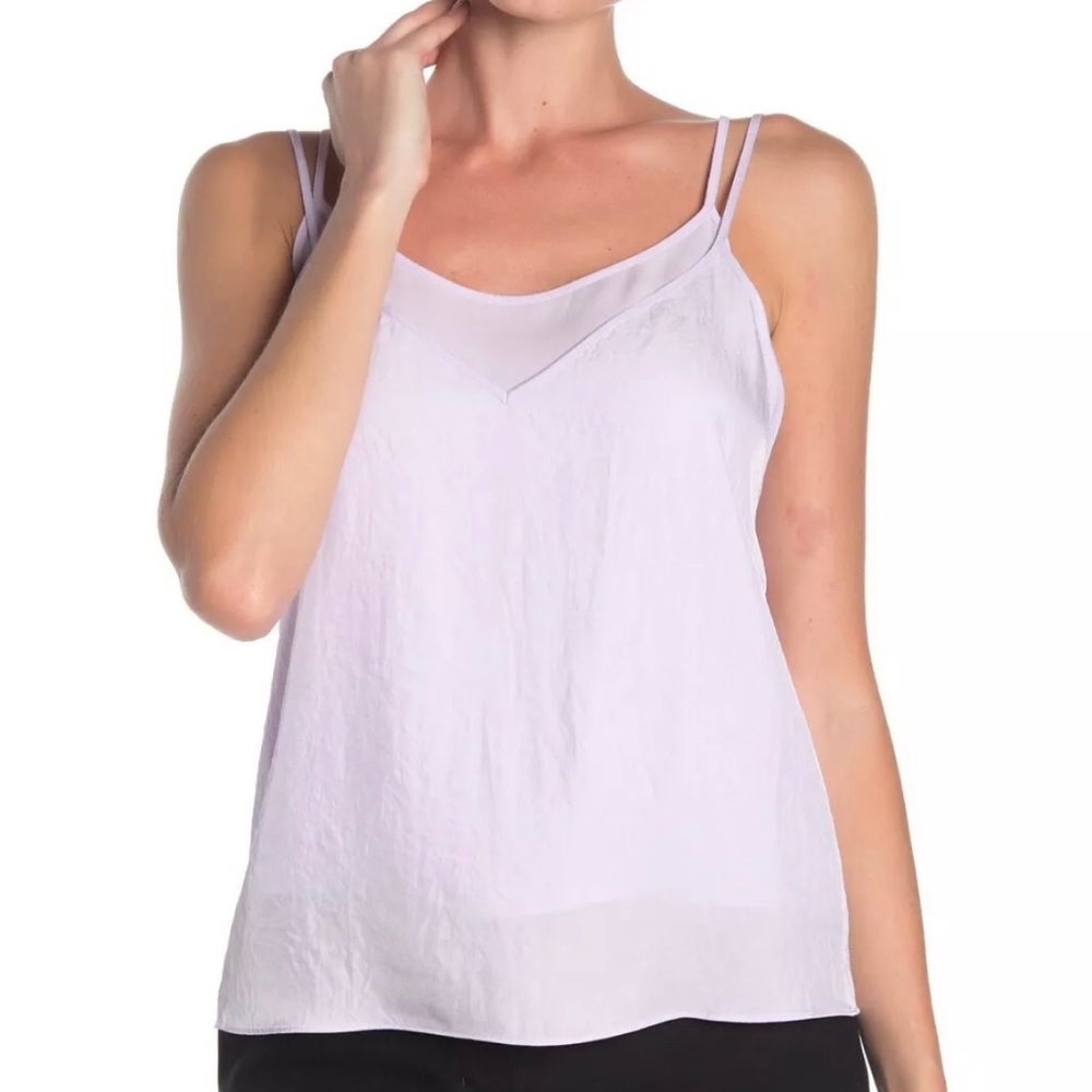 Vince Double Layer Satin Camisole Pale Lilac XS